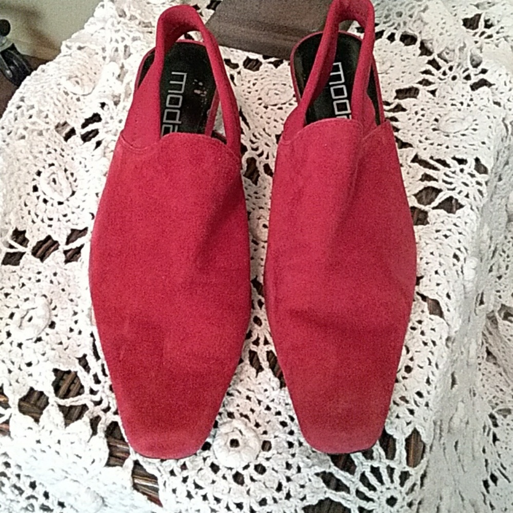 Red suede heels